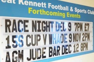 Sportsclub signage using removable sliding plastic letters