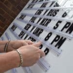 new replaceable plastic letters being applied into the pvc letter tracking