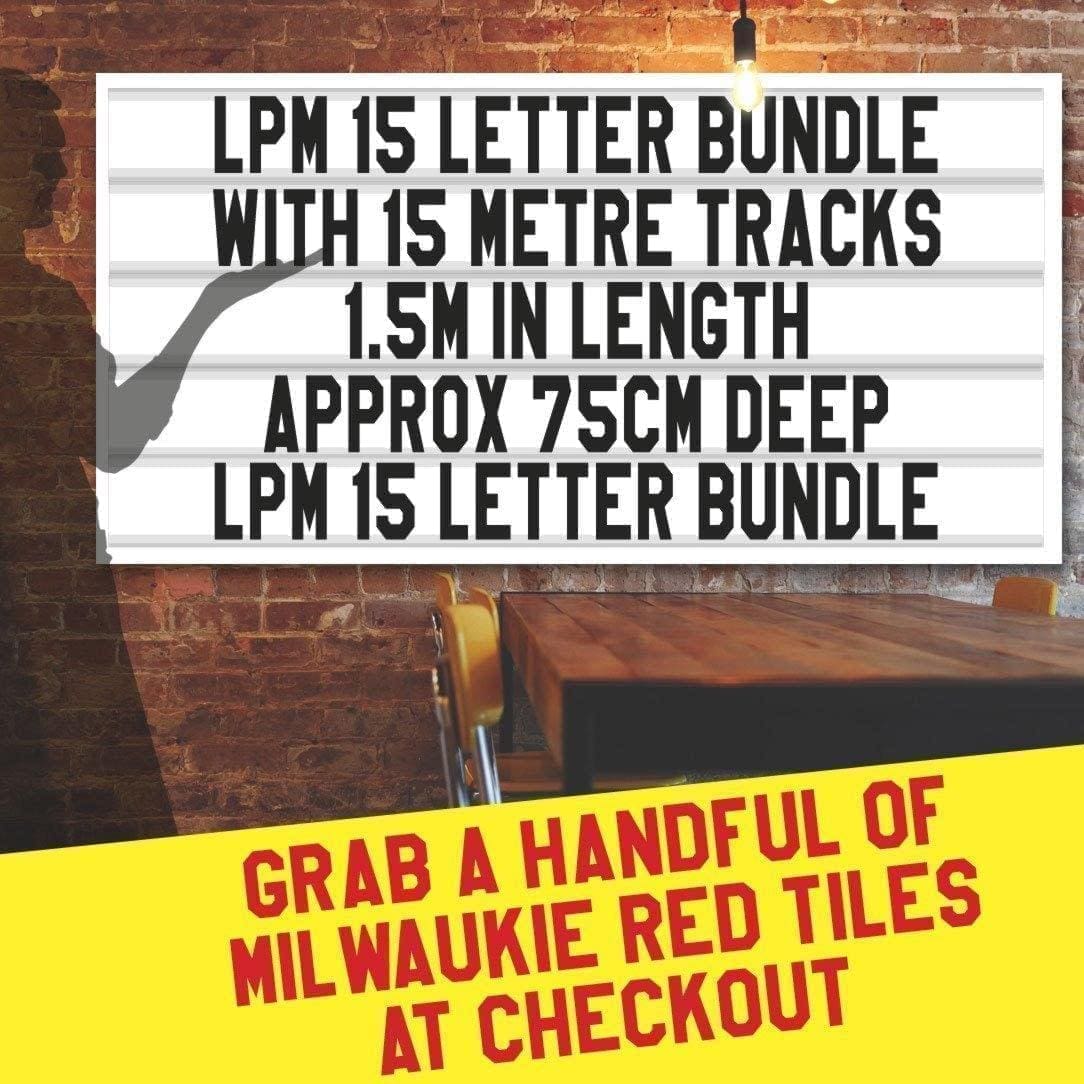 letterboard Sign kits with letters | 2 set of LPM 15 with 15 Metres of tracking. Our pre-packed bundles make buying letters and tracks even simpler