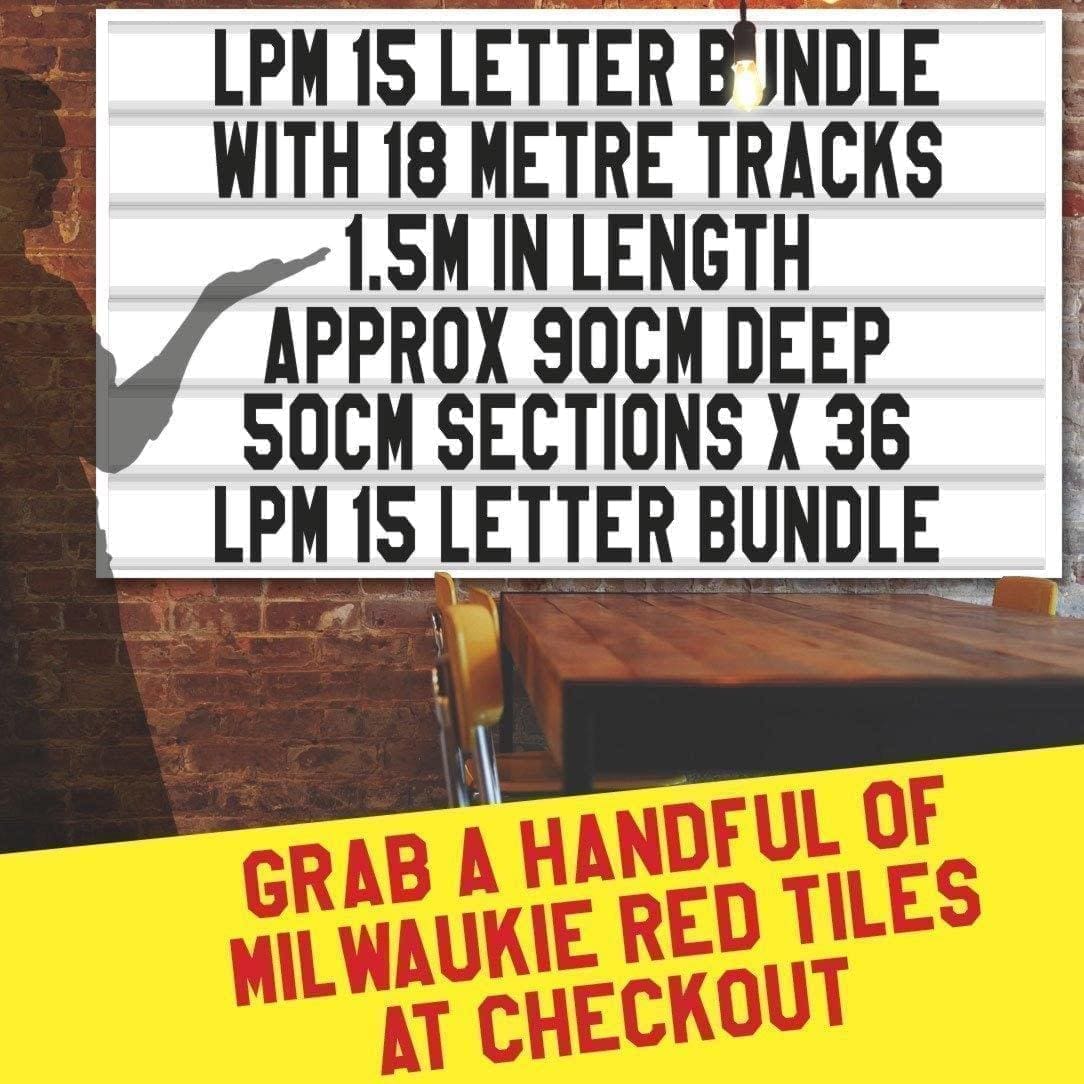letterboard Sign kits with letters | 2 set of LPM 15 with 18 Metres of tracking. Our pre-packed bundles make buying letters and tracks even simpler.