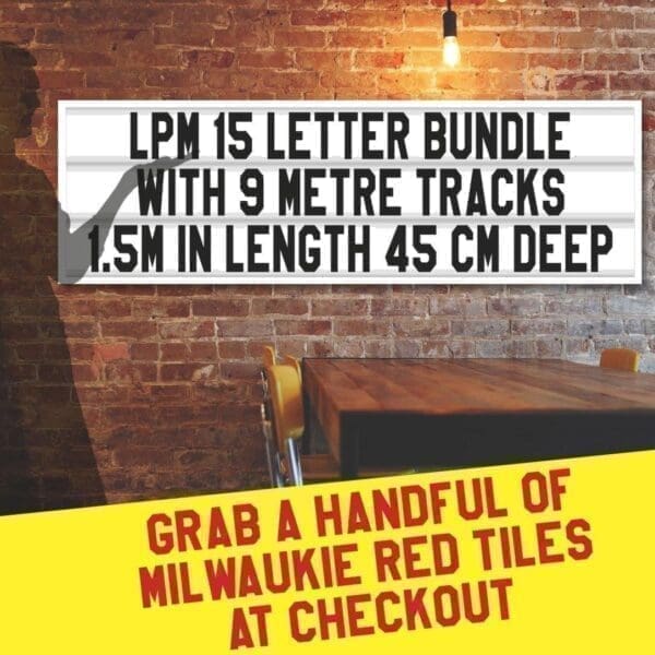 Letterboard Sign kits with letters | 1 set of LPM 22 with 6 Metres of tracking. Our pre-packed bundles make buying letters and tracks even simpler.