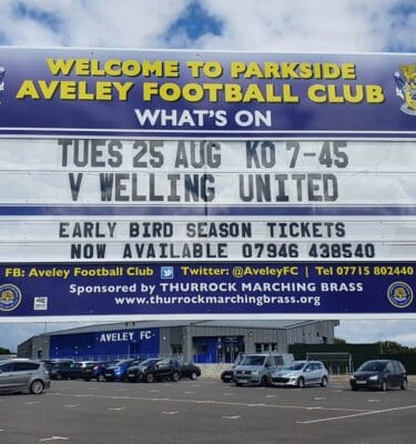 changeable fixtures board for Aveley Football Club